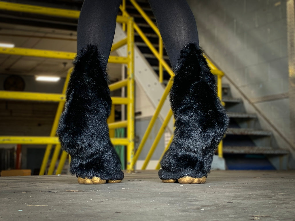 Creature Feet Unisex Heeless Wolf Paws with Thigh High Leggings